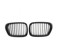 Car Front Grille Cover 2 PCS Glossy Matte Black Front Hood Kidney Grille Grill Mid-Grid Single Line For E39 5 Series 525 528 530 535 M5 1999 2000 2001 2002 2003 2004