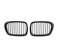 Car Front Grille Cover 2 PCS Glossy Matte Black Front Hood Kidney Grille Grill Mid-Grid Single Line For E39 5 Series 525 528 530 535 M5 1999 2000 2001 2002 2003 2004