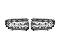 Car Front Grille Cover One Pair Sliver/Black Diamond Kidney Grilles Grille Chrome Front Bumper For 5 Serise F10 F11 F18 520I 528I 2010-2016