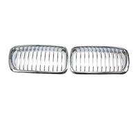 Car Front Grille Cover Pair Left&Right Front Hood Grille Kidney Grille Silver For 7-Series E38 735iL 740i 730d 750i Sedan 1999 2000 2001