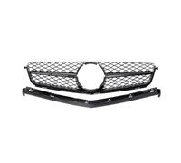 Car Front Grille For Benz C Class W204 C63 For AMG 2008 2009 2010 2011 ABS Tuning Grills Body Kits Tuning Front Grille Grill Front Grill Grille(Silver)