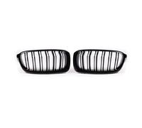 Car Front Grille For Bmw 5 Series F10 F11 For M5 F10 2010-2017 Front Kidney Grille Double Slats Carbon Fiber Pattern Gloss Black Front Bumper Grilles Radiator Grill(Glossy Black 2pcs)