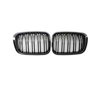 Car Front Grille For BMW E46 4-Door 1998 1999 2000 2001 Gloss Black Double Line Kidney Grilles 1Pair Car Front Hood Grill Cover