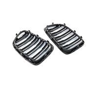 Car Front Grille For BMW For E84 For X1 18i 20i 25i 28i 2009-2015 1Pair Glossy Black Racing Grills Cover Double Line Car Front Bumper Kidney Grille Radiator Grill