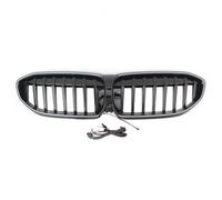 Car Front Grille For BMW G20 G28 3 Series 2019-2022 320i 325i 330i M340i XDrive Lamp Grille Front LED Ligh Grilles By ABS Gloss Black Grille Cover(One Line)