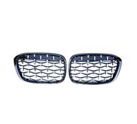 Car Front Grille For BMW X1 F48 F49 2016 2017 2018 2019 Meteor Style Grills Geetha Car Diamond Front Kidney Grille Racing Grill Front Grill Grille(Black And Silver)