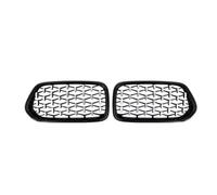 Car Front Grille For BMW X2 F39 2018 2019 2020 2021 Meteor Style ABS Plastic Diamond Front Kidney Grilles Kidney Grill Replacement Front Grill Grille(Black and Silver)