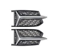 Car front grille For C8 Sport Bumper Honeycomb Front Fog Lamp Cover Fog Light Grill Cover For A6 S6 SLine 2019-2022 Radiator Grilles(Chrome)