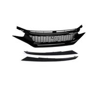 Car Front Grille For Civic 10th Gen 2016-2021 Front Grille Racing Grill Net Car Grid Splitter Upper Bumper Hood Mesh Grills Kits Front Bumper Center Grill(16-18 Type 2)