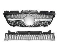 Car Front Grille For Mercedes For Benz For R172 SLK 2011-2015 Sport Front Inlet Grille Racing Grill Facelift Hood Mesh Grid For Diamond GT St Radiator Grille(Silver 1)