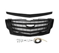 Car Front Grille Front Grille + Hood Molding Trim Replace For Cadillac For Escalade 2015-2020 Platinum Front Bumper Upper Grill Glossy Black Car Front Radiator Grilles