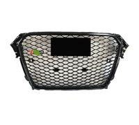 Car Front Grille Glossy Black Style Front Grille With For A4 B8.5 13-15 Silver Frame Honeycomb Upper Grill Car Grills Cover Vent