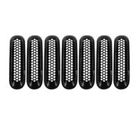 Car Front Grille Grill 7PCS Car Front Bumper Racing Grills For Jeep JK For Wrangler 2007-2017 Replacement Snap-On Black Grille OQRDVVTT