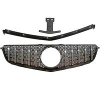 Car Front Grille Grill for Benz For W204 For C-Class For C63 for AMG 2012-2014 Front Bumper Grille(Silver)