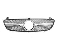 Car front grille Racing Grills Front Grille For Mercedes For Benz W639 For Viano For Vito 2006-2010 Diamond Style Silver Car Upper Bumper Hood Vent Mesh Grid Radiator Grilles