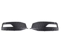 Car front grille RS4 Style For For A4 For B8.5 For For S4 2013 2014 2015 Bumper Fog Light Lamp Cover Grille Grill Radiator Grilles(Black Without Hole)