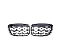 Car Front Grille Silver Front Bumper Grilles For X1 F48 F49 2016-2019 Shiny Double Line Style Upper Grills Grille Cover