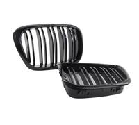 Car Front Grilles Compatible With BMW For E39 525 528 530 535 For M5 1999 2000 2001 2002 2003 2004 Front Center Grill Hood Kidney Grille Dual Line 2 Slat(Black A)