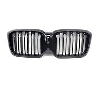 Car Front Grills Kidney Grill Bumper Racing Grille Gloss Black Double Slat Single Line For X3 X4 G01 G02 LCI 2022 Car Bumper Radiator Grilles(2Slat With Hole)