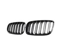 Car Front Headlight Grill 2Pcs Car Style Gloss Black Front Kidney Double Slat Grill Grille for X5 E70 2007-2013 for X6 E71 E72 2008-2014 Car Accessories