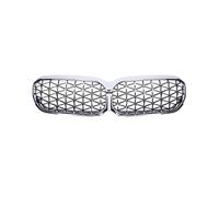 Car Front Kidney Grille Bumper Compatible For BMW 5 Series G30 G31 F90 M5 LCI 2021+ Racing Grill Meteor Diamond Star Style Car Styling(Silver none Hole)