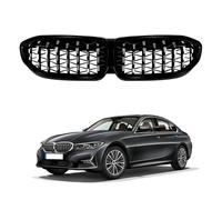 Car Front Kidney Grilles Racing Grill for BMW 3 Series G20 G21 G28 2019 2020 2021 2022, ABS Direct Replacement Radiator Grille Sport Tuning, Diamond-Black+Silver