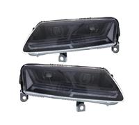 Car Front Lights Compatible For Audi A6 Headlights 2005 2006 2007 2008 2009 2010 2011 A6L C6 S6 Modified Q7 Styling Head Lamp Assembly(Black,Halogen)