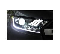 Car Front Lights Compatible For Ford Ranger 2016-2019 Thunder Everest Headlights Fog Light Day Run Light DRL H7 Head Lamp Bi Xenon Bulb(LED IN LOW BEAM)