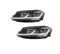 Car Front Lights For VW For Golf 7 2013-2017 For Golf 7.5 Full Headlight LED Headlights DRL Head Lamp Projector Lens Low High Beam Cars Styling Headlight Headlamp Assembly(Silver belt yellow)