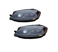 Car Front Lights For VW For Golf 7 2013-2017 For Golf 7.5 Full Headlight LED Headlights DRL Head Lamp Projector Lens Low High Beam Cars Styling Headlight Headlamp Assembly(Black belt yellow)
