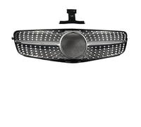 Car Front Radiator Frills Front Bumper Inlet Grille Racing Grill Diamond Style For Benz C W204 2007-2014 C180 C200 C250 C300 C350 C43 Grill Accessories(Chrome Silvery)