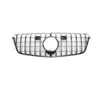 Car Front Radiator Frills Front Grille For Benz GL Class X166 2013 2014 2015 GL500 GL550 GT Style Upper Bumper Hood Mesh Grid A 16688850054 Grill Accessories(Silver)