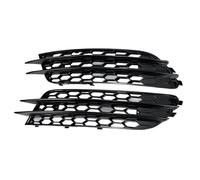 Car Front Radiator Grilles 1Pair Front Bumper Fog Light Grille For A6 C7 Sedan 2012 2013 2014 2015 Fog Lamp Honeycomb Mesh Grilles Glossy Black Cover Front Radiator Grille
