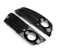 Car Front Radiator Grilles 2Pcs For A4 B8 Standard Front Bumper Honeycomb Mesh Fog Light Grill Grille Cover Black Chrome 2009-2012 8KD807682 8KD807681 Front grille(Glossy Black)