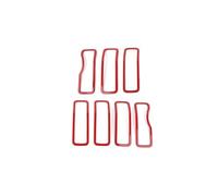 Car Front Radiator Grilles ABS Exterior Front Grille Decorative Ring Cover For Jeep For Wrangler JL 2024 Up Car Accessories Car Grille(Red)