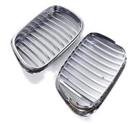 Car Front Radiator Grilles All Chrome Car Front Bumper Kidney Grill For BMW 5-Series E39 525 528 Sedan 1995-2003 1Pair Front Hood Racing Grille Cover Front grille