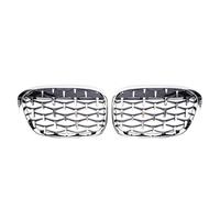 Car Front Radiator Grilles Car Diamond Front Kidney Grille Racing Grill For BMW X1 F48 F49 2016 2017 2018 2019 Meteor Style Grills Styling Parts Air Vent Grille Cover(Full Silver)