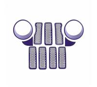 Car Front Radiator Grilles Car Exterior Front Headlight Lamp Racing Grille Decoration Cover For Jeep For Wrangler JL For Gladiator JT 2024 2025 Air Vent Grille Cover(Set2 purple)