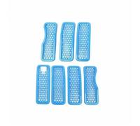 Car Front Radiator Grilles Car Exterior Front Headlight Lamp Racing Grille Decoration Cover For Jeep For Wrangler JL For Gladiator JT 2024 2025 Car Grille(Grils2 light blue)