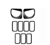 Car Front Radiator Grilles Car Front Grille Headlight Lamp Decoration Cover For Jeep For Renegade 2019 2020 2021 2022 2023 2024 Hoods Exterior Accessories Front Grill Cover(Black 9 pcs)