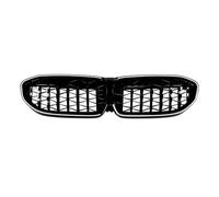 Car Front Radiator Grilles Car Front Grille Kidney Center Grill Air Intake Hood Mesh Grid With LED Light For BMW 3 Series G20 G21 G28 2019-2022 Front Grill Cover(All black)