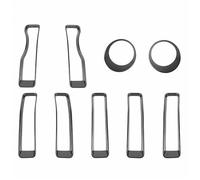 Car Front Radiator Grilles Car Grille Mesh Headlight Lamp Decoration Cover For Jeep For Wrangler JL For Gladiator JT 2018 2019 2020 2021 2022 2023 Front Grill Cover(Carbon set)