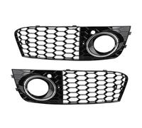 Car Front Radiator Grilles For A4 B8 2009-2012 Car Exterior Accessories Parts 1 Pair Mesh Fog Light Open Vent Grill Intake Front Bumper Kidney Grille