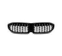 Car Front & Radiator Grilles For BMW 3 Series G20 G21 G28 2019-2022 Front Grille Racing Grill Upper Bumper Hood Mesh Grid With LED Lamp Light Strip Main Fronts Grille(Black-Silver)
