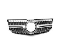Car Front Radiator Grilles Front Hood Grille Racing Grill For Mercedes For Benz GLK Class X204 GLK260 GLK300 GLK350 2013-2015 Upgrade Diamond Style Grills Front grille(Silver)