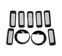 Car Front Radiator Grilles Front Mesh Grille Inserts Headlight Trim Rings Kit Decoration For Jeep For Patriot 2011 2012 2013 2014 2015 2016 Car Grille