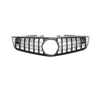 Car Front Radiator Grilles Racing Grills For 2010 2011 2012 Sl-class R230 Modified GT Vertical Bar Grille Car Replacement Grill Front grille(Black)