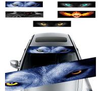 Car Front Rear Windshield Sticker 3D Sunshade Decal for Terror Decor, For Various Models, PVC Material, See-Through & Fade-Resistant, 133(Fire Skull)