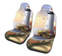 Car Front Seat Covers Set Of 2, Elastic Breathable Car Front Seat Protector Soft Comfy Vehicle Seats Cushion Cover Lighthouse Diamond Painting Car Accessories Universal For Most Suv Sedan Truck