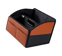 Car Front Seat Organizer Foldable Storage Box with Leather-Look Exterior, Large Open Compartment and Carry Handle for Daily Driving and Road Trips Organizer Easy Access Car Bin Clutter Control